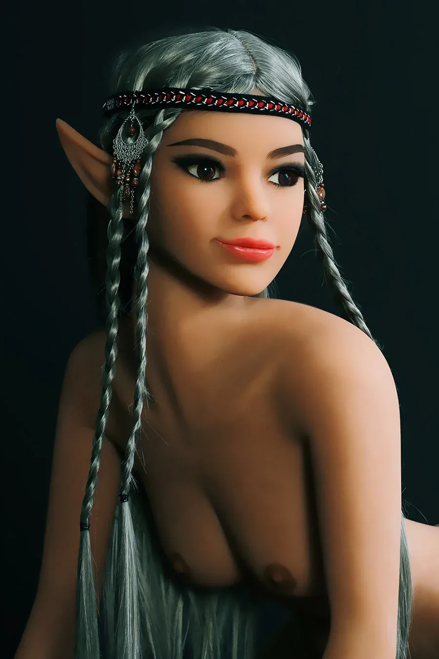 SY Doll | 5ft1(155cm) Ultra Flat Chest Elf Sex Doll With Gray Hair - F view 10
