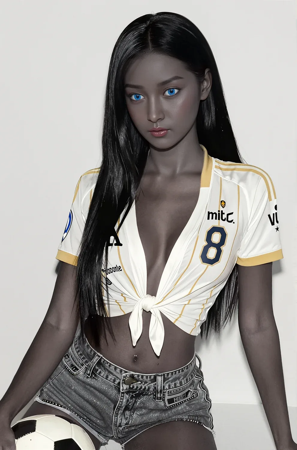 SY Doll | 157cm/5ft2 Small Breasts Alluring Black Skin Soccer Beauty R view 3
