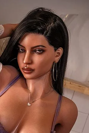 Ebony Skinny Silicone Head Sex Doll Vivienne 166cm S14#