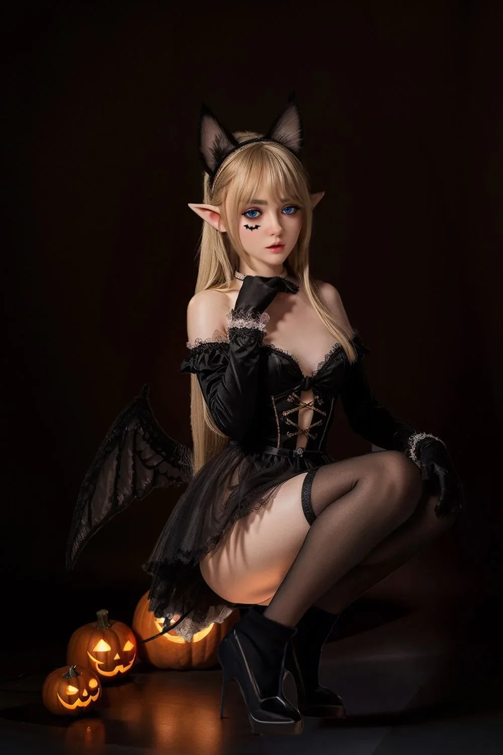 SY Doll | 150cm/4ft9 Flat Breasts Seductive Gothic Little Devil Hallow view 5