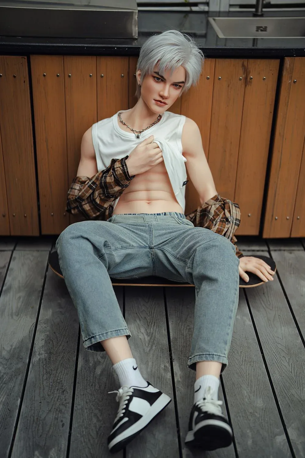 SY Doll | 162cm/5ft3 Charming Silver-hair Muscle Lifelike Full Silicon view 10