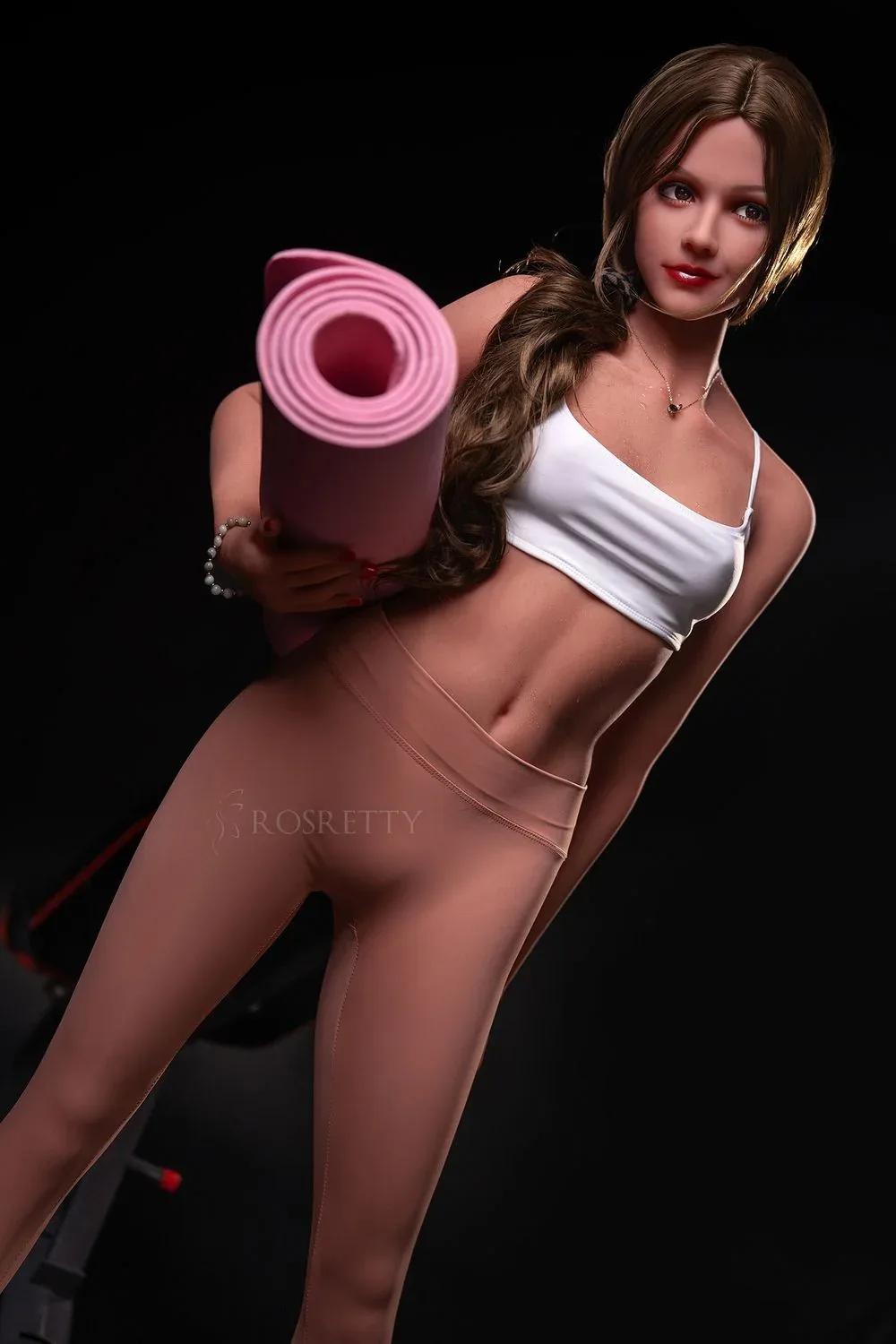 160cm/5ft3 Long Curly Hair Fitness Muscle Small Chest Lifelike Sex Dol view 3