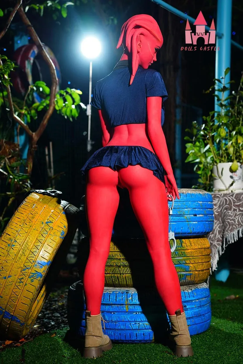 Dolls Castle | 160cm/5ft2 Red Alien Fantasy Cosplay Sex Doll - Zara (I view 10
