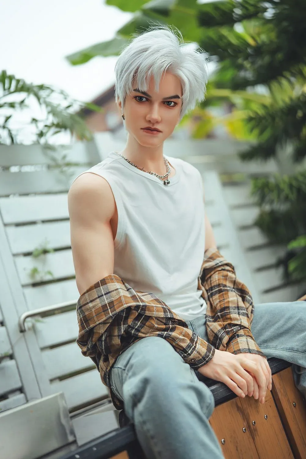 SY Doll | 162cm/5ft3 Charming Silver-hair Muscle Lifelike Full Silicon view 2
