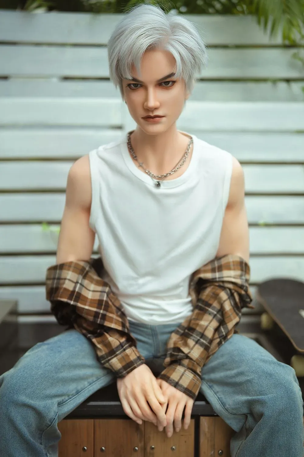 SY Doll | 162cm/5ft3 Charming Silver-hair Muscle Lifelike Full Silicon view 3