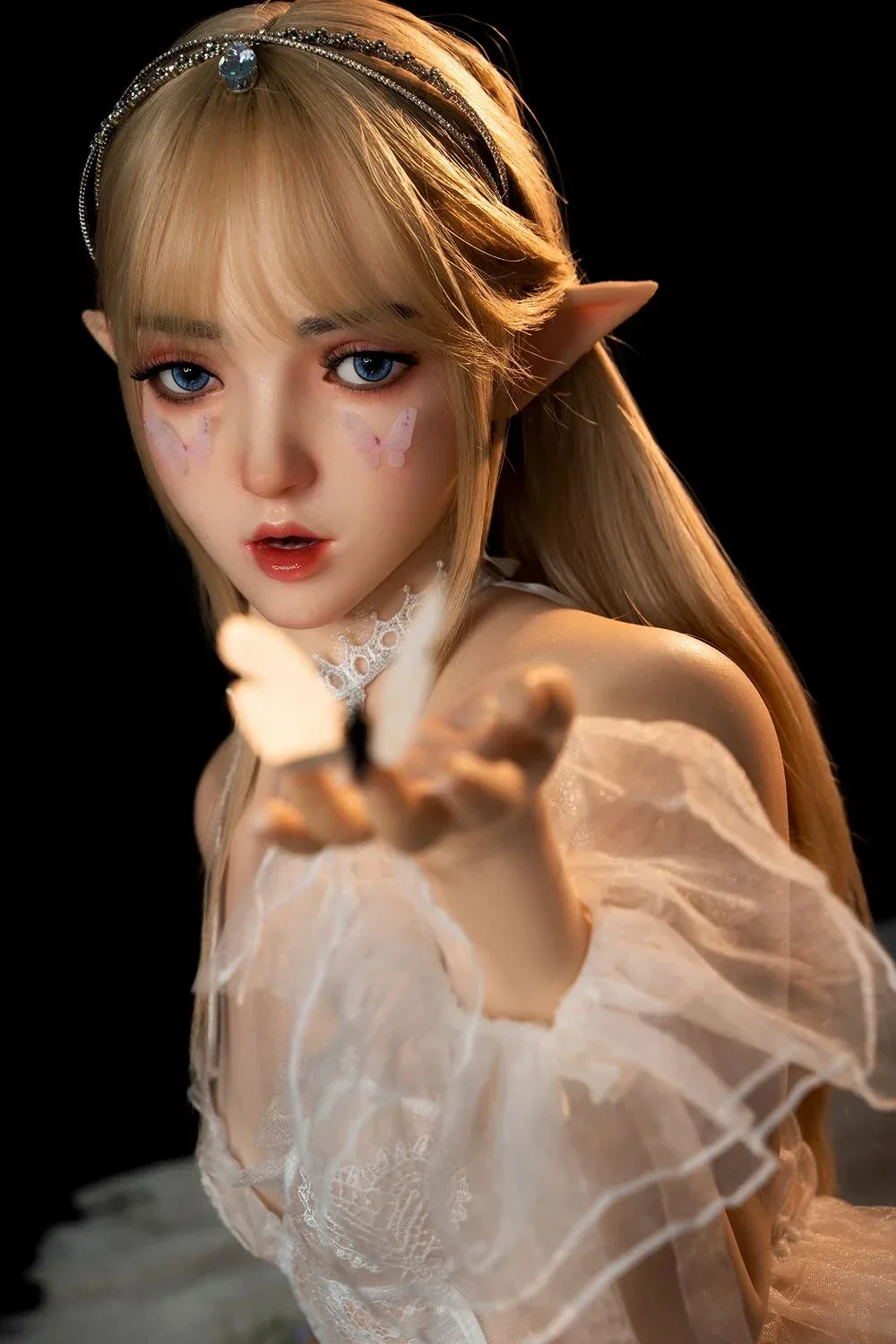SY Doll | 150cm/4ft9 Flat Breasts Lovely Blonde Elf Cosplay Lifelike F view 2