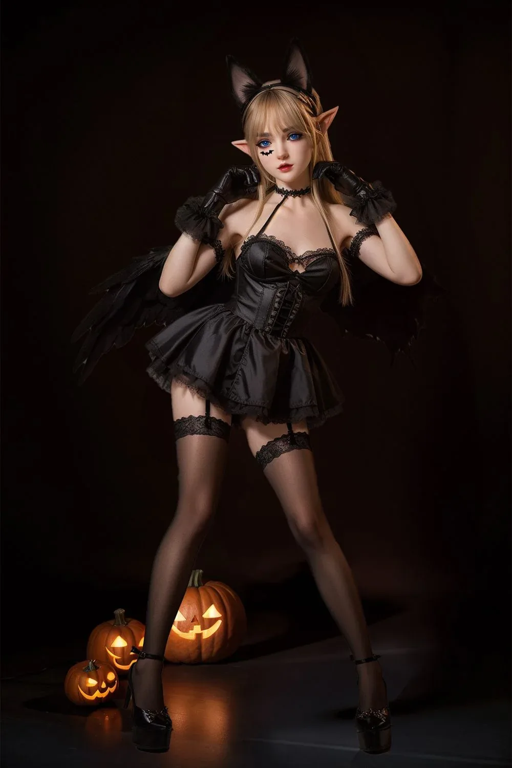 SY Doll | 150cm/4ft9 Flat Breasts Seductive Gothic Little Devil Hallow view 4